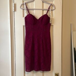 NWT Burgundy Lace Spaghetti Strap Dress